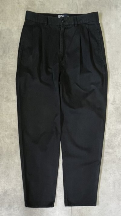 画像1: 90'S RALPH LAUREN "HAMMOND PANT" ツープリーツ チノパンツ ブラック W32L32 (VINTAGE)