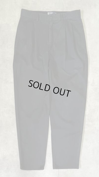 画像1: 90'S RALPH LAUREN "HAMMOND PANT" ツープリーツ チノパンツ ブラック W32L32 (VINTAGE)