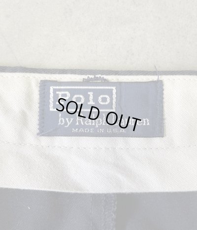画像2: 90'S RALPH LAUREN "クレストロゴ" ノープリーツ チノショーツ ネイビー USA製 (DEADSTOCK)
