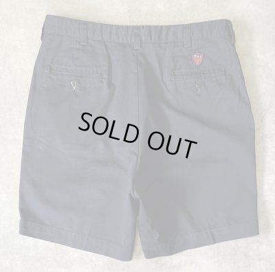 画像5: 90'S RALPH LAUREN "クレストロゴ" ノープリーツ チノショーツ ネイビー USA製 (DEADSTOCK)
