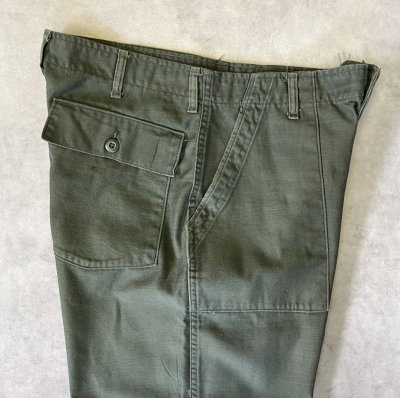 画像3: 70'S アメリカ軍 US ARMY "OG107" コットンサテン ベイカーパンツ ミリタリーグリーン (VINTAGE)