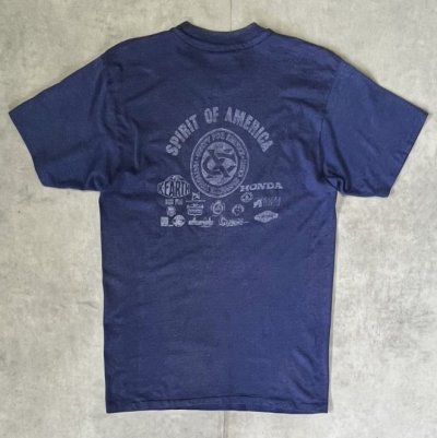 画像4: 80'S SPIRIT OF AMERICA CHARITY RUN 両面プリント シングルステッチ 半袖 Tシャツ ネイビー (VINTAGE)