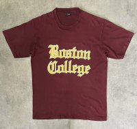 90'S BOSTON COLLEGE シングルステッチ 半袖 Tシャツ バーガンディ USA製 (VINTAGE)