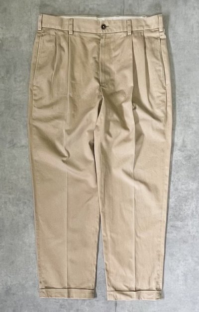 画像1: BROOKS BROTHERS "ELLIOT" ツータック チノパンツ ベージュ (VINTAGE)