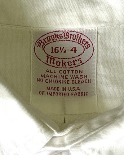 画像2: 80'S BROOKS BROTHERS "MAKERS" オックスフォード レギュラーカラーシャツ ホワイト USA製 (VINTAGE)