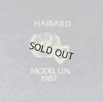 画像3: 80'S HARVARD UNIVERSITY 両面プリント シングルステッチ 半袖 Tシャツ ネイビー USA製 (VINTAGE)