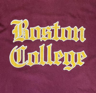 画像3: 90'S BOSTON COLLEGE シングルステッチ 半袖 Tシャツ バーガンディ USA製 (VINTAGE)