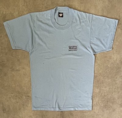 画像1: 90'S EXECUTIVE SOFTWARE 両面プリント シングルステッチ 半袖 Tシャツ サックスブルー USA製 (VINTAGE)