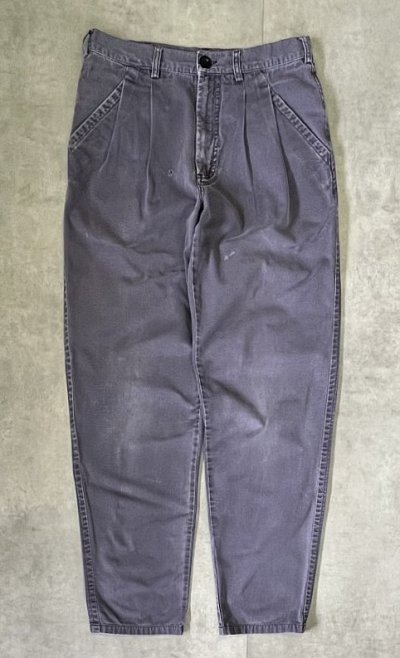 画像1: 80'S PATAGONIA 旧タグ ツータック チノパンツ ナス紺 (VINTAGE)