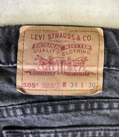 画像4: 90'S LEVIS 505 デニム ブラック W34L30 USA製 (VINTAGE)