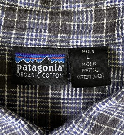 画像2: 90'S PATAGONIA オーガニックコットン 半袖 ACシャツ チェック柄 ポルトガル製 (VINTAGE)