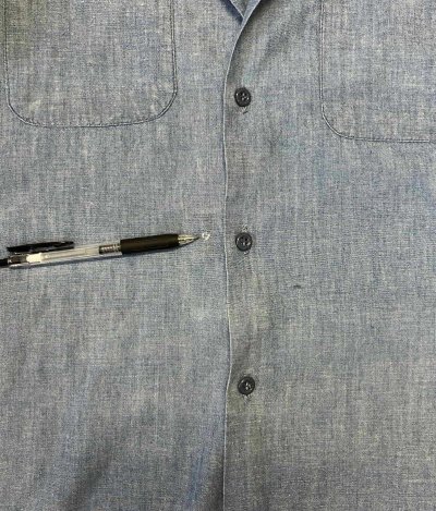 画像7: 60'S アメリカ軍 US NAVY "DUBBLEWARE製" コットン100% ステンシル入り 耳付き シャンブレーシャツ ブルー USA製 (VINTAGE)