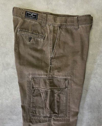 画像3: 90'S RALPH LAUREN "POLO SPORT" ヘリンボーンツイル カーゴパンツ カーキ (VINTAGE)