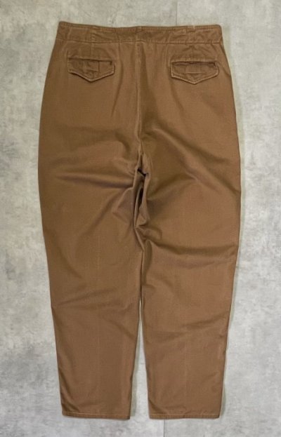 画像4: 90'S RALPH LAUREN ベルト付き 片側ポケット付き チノパンツ ブラウン USA製 (VINTAGE)