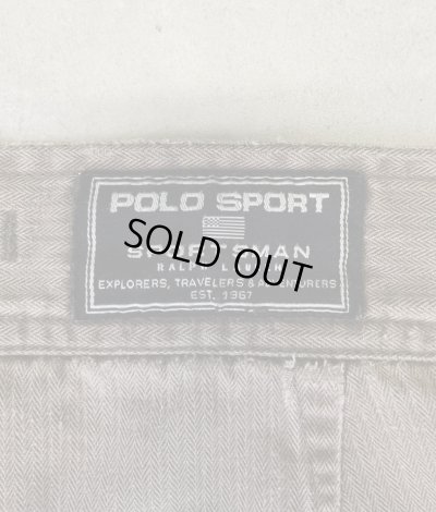 画像5: 90'S RALPH LAUREN "POLO SPORT" ヘリンボーンツイル カーゴパンツ カーキ (VINTAGE)