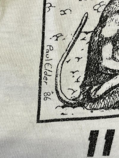 画像3: 80'S PAUL ELDER シングルステッチ 両面プリント 長袖 Tシャツ ホワイト USA製 (VINTAGE)