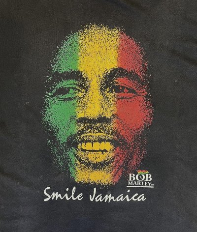 画像3: 90'S BOB MARLEY "SMILE JAMAICA" 両面プリント シングルステッチ 半袖 Tシャツ ブラック ジャマイカ製 (VINTAGE)