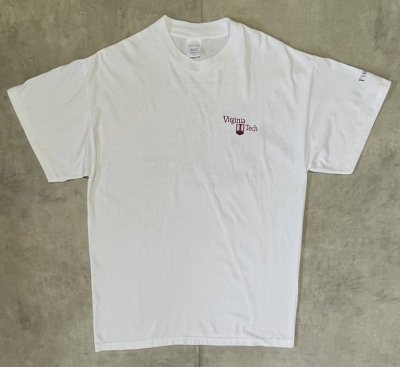 画像3: 90'S VIRGINIA TECH シングルステッチ 両面プリント 半袖 Tシャツ ホワイト USA製 (VINTAGE)
