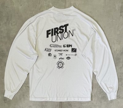 画像4: 90'S FIRST UNION シングルステッチ 両面プリント 長袖 Tシャツ ホワイト USA製 (VINTAGE)