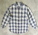 90'S J.CREW 旧タグ コットン ワークシャツ オンブレチェック (VINTAGE)
