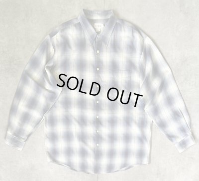 画像1: 90'S J.CREW 旧タグ コットン ワークシャツ オンブレチェック (VINTAGE)