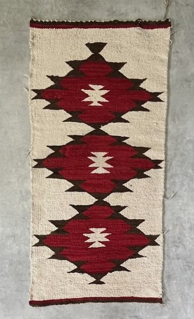画像1: オールド ナバホ ウールラグ 103cm x 50cm (VINTAGE)