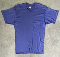 90'S 5050 シングルステッチ 耳付きポケット 半袖 Tシャツ ブルー USA製 (DEADSTOCK)