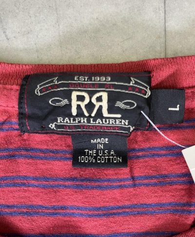 画像2: 90'S RRL 三ツ星タグ 半袖 Tシャツ ボーダー柄 USA製 (DEADSTOCK)