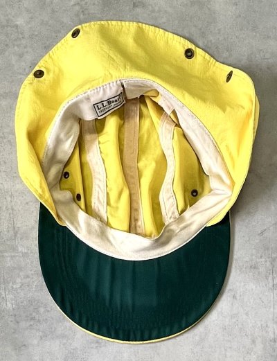 画像5: 80'S LL Bean ネックガード付き ナイロン ロングビルキャップ イエロー USA製 (VINTAGE)