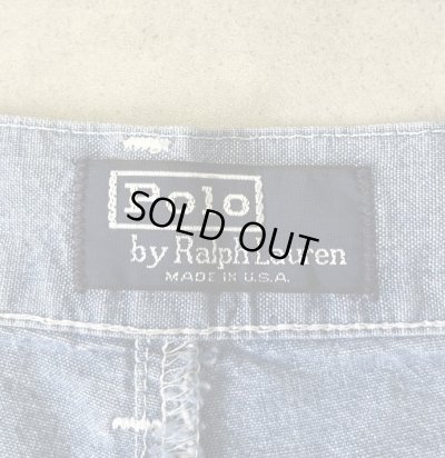 画像2: 90'S RALPH LAUREN ツープリーツ シャンブレーショーツ ブルー USA製 (VINTAGE)
