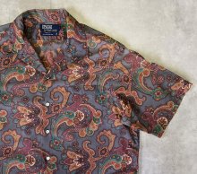 他の写真2: 90'S RALPH LAUREN コットン ロゴ無し 半袖 オープンカラーシャツ ペイズリー柄 USA製 (VINTAGE)