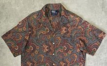 他の写真1: 90'S RALPH LAUREN コットン ロゴ無し 半袖 オープンカラーシャツ ペイズリー柄 USA製 (VINTAGE)
