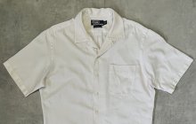 他の写真1: 90'S RALPH LAUREN "CALDWELL" シルク/コットン ロゴ無し 半袖 オープンカラーシャツ オフホワイト (VINTAGE)