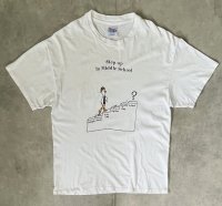 90'S STEP UP TO MIDDLE SCHOOL シングルステッチ 両面プリント 半袖 Tシャツ ホワイト (VINTAGE)