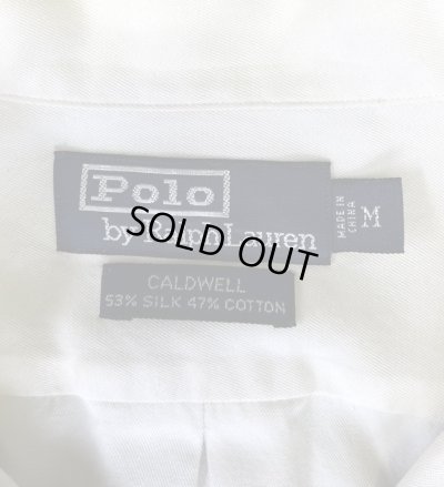 画像2: 90'S RALPH LAUREN "CALDWELL" シルク/コットン ロゴ無し 半袖 オープンカラーシャツ オフホワイト (VINTAGE)