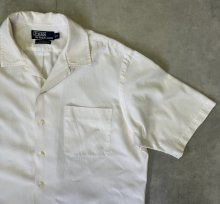 他の写真2: 90'S RALPH LAUREN "CALDWELL" シルク/コットン ロゴ無し 半袖 オープンカラーシャツ オフホワイト (VINTAGE)