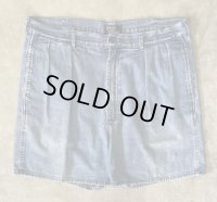 90'S RALPH LAUREN "ボックスロゴ" ツープリーツ デニムショーツ インディゴ USA製 (VINTAGE)