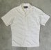 画像1: 90'S RALPH LAUREN "CALDWELL" シルク/コットン ロゴ無し 半袖 オープンカラーシャツ オフホワイト (VINTAGE) (1)