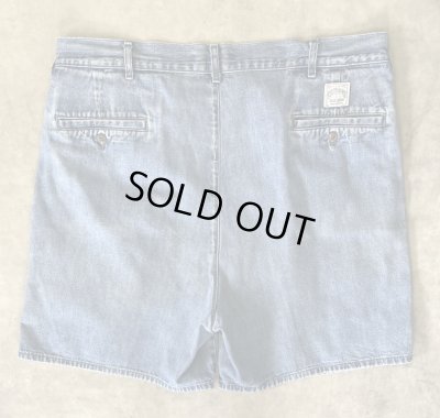 画像5: 90'S RALPH LAUREN "ボックスロゴ" ツープリーツ デニムショーツ インディゴ USA製 (VINTAGE)