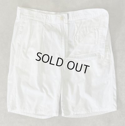 画像3: 90'S RALPH LAUREN ツープリーツ シアサッカーショーツ ホワイト TALONジップ USA製 (VINTAGE)