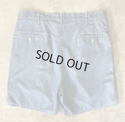 画像5: 90'S RALPH LAUREN ツープリーツ シャンブレーショーツ ブルー USA製 (VINTAGE)