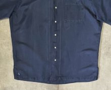 他の写真3: 90'S RALPH LAUREN "CALDWELL" シルク/リネン 裾ロゴ 半袖 オープンカラーシャツ ネイビー (VINTAGE)
