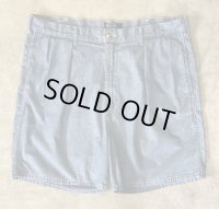 90'S RALPH LAUREN ツープリーツ シャンブレーショーツ ブルー USA製 (VINTAGE)