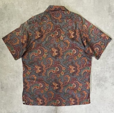 画像3: 90'S RALPH LAUREN コットン ロゴ無し 半袖 オープンカラーシャツ ペイズリー柄 USA製 (VINTAGE)