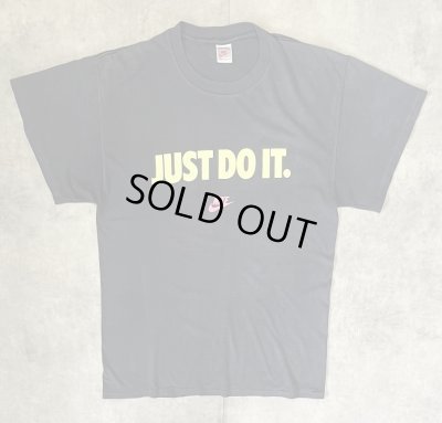 画像1: 90'S NIKE "JUST DO IT." 銀タグ シングルステッチ 両面プリント Tシャツ ブラック USA製 (VINTAGE)