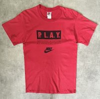 90'S NIKE "P.L.A.Y." 銀タグ シングルステッチ 両面プリント Tシャツ レッド USA製 (VINTAGE)