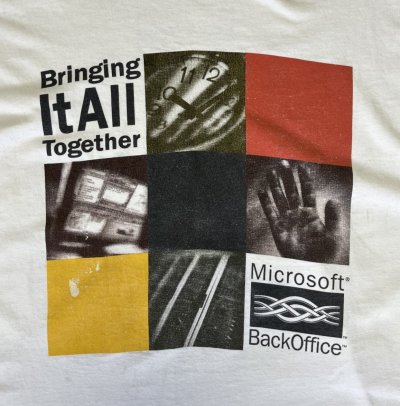 画像3: 90'S MICROSOFT BACK OFFICE シングルステッチ 両面プリント 半袖 Tシャツ ホワイト (VINTAGE)