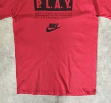 他の写真3: 90'S NIKE "P.L.A.Y." 銀タグ シングルステッチ 両面プリント Tシャツ レッド USA製 (VINTAGE)