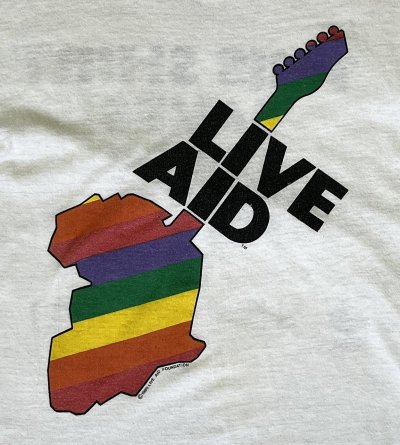 画像3: 80'S LIVE AID シングルステッチ 半袖 Tシャツ ホワイト USA製 (VINTAGE)