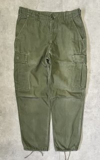 60'S アメリカ軍 US ARMY "JUNGLE FATIGUE 3rd" ノンリップ ボタンフライ カーゴパンツ (VINTAGE)